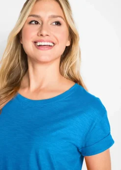 Boxy-Longshirt mit kurzen Ärmeln