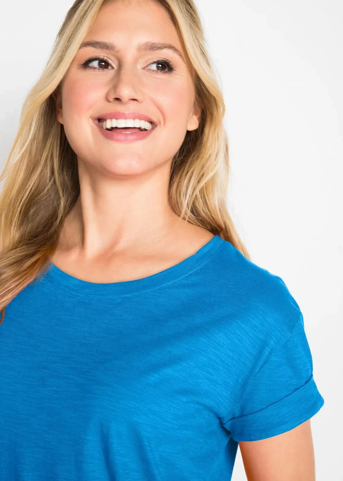 Boxy-Longshirt mit kurzen Ärmeln