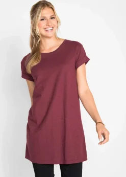 Boxy-Longshirt mit kurzen Ärmeln