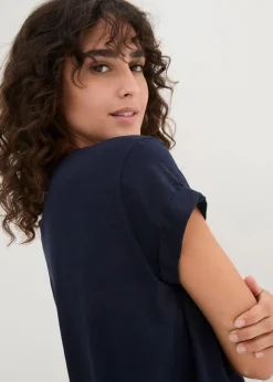 Boxy-Longshirt mit kurzen Ärmeln