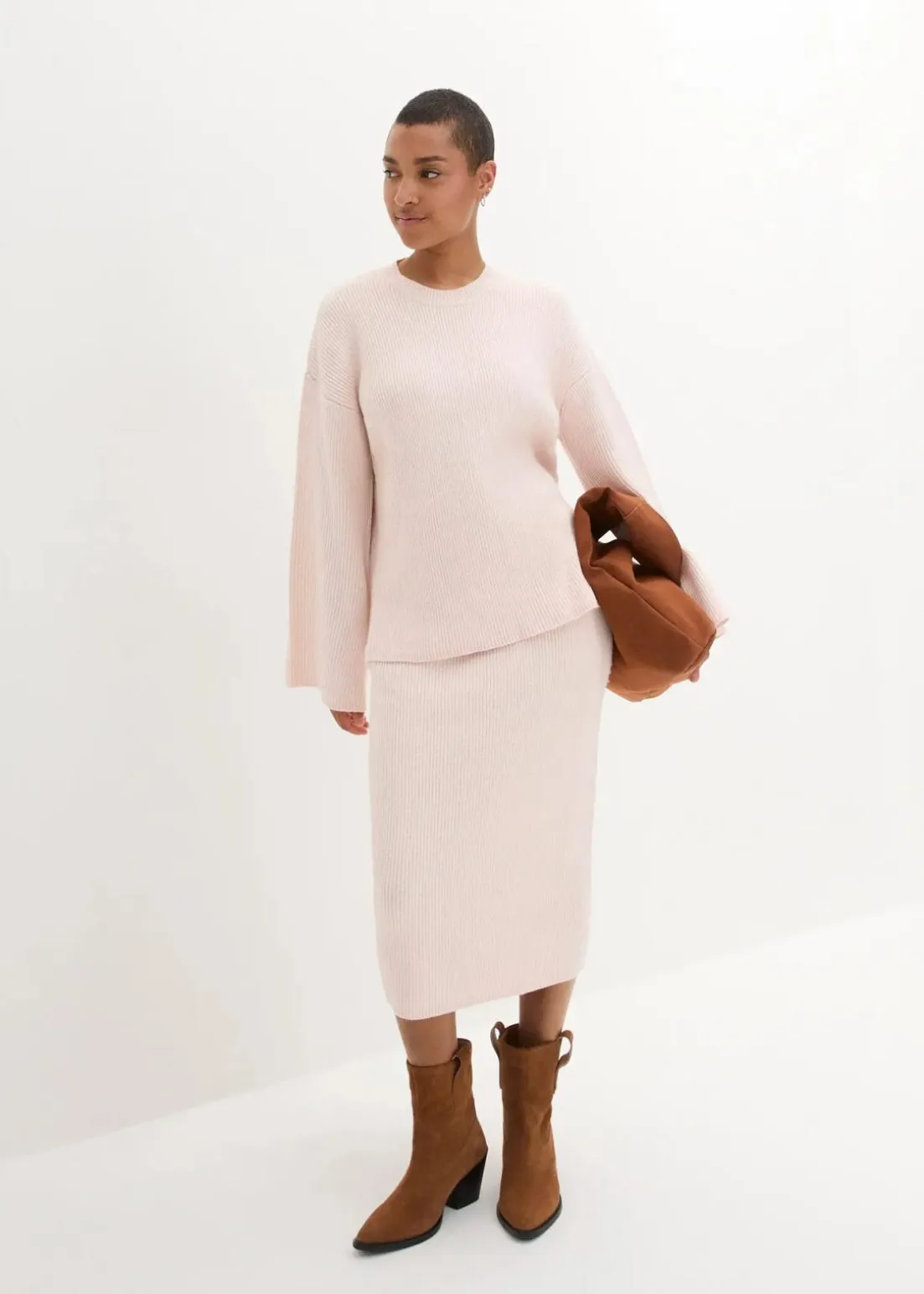 Boxy-Pullover aus Rippstrick