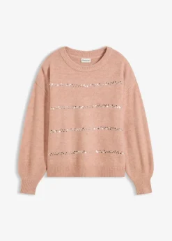 Boxy-Pullover mit Pailletten