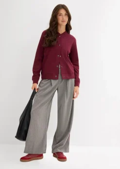 Bundfaltenhose mit Kontraststreifen