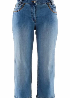 Capri Slim Fit Jeans, Mid Waist