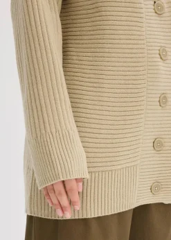 Cardigan mit Rippstrickmuster