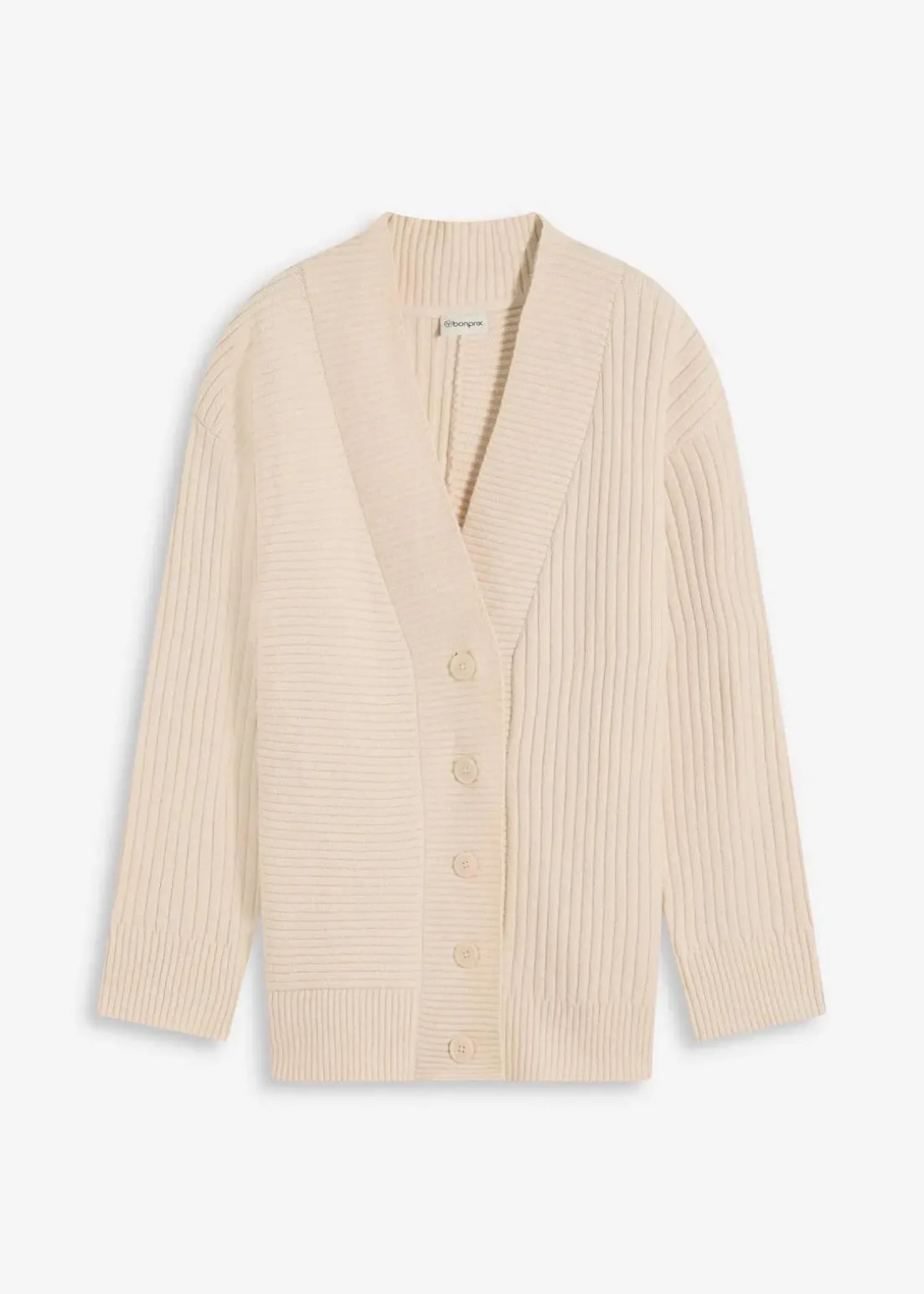 Cardigan mit Rippstrickmuster