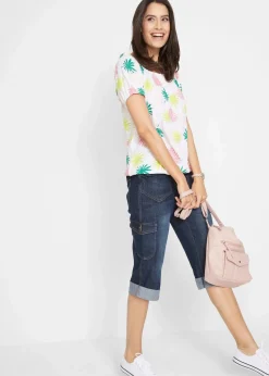 Cargo Jeans, Mid Waist, Stretch