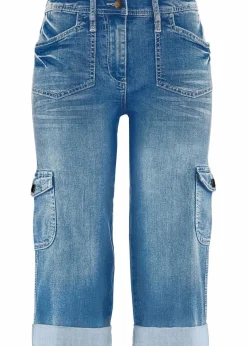 Cargo Jeans, Mid Waist, Stretch