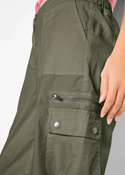 Cargohose aus Baumwolle, Mid Waist