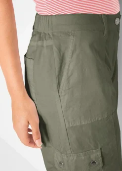 Cargohose aus Baumwolle, Mid Waist