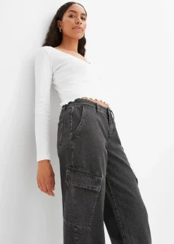 Cargo-Jeans Mid Waist