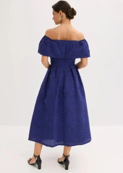 Carmen-Kleid aus glänzendem Jacquard