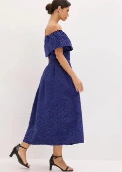 Carmen-Kleid aus glänzendem Jacquard