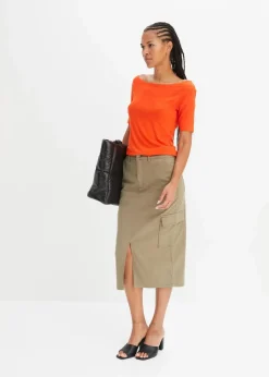 Carmenshirt in Viskose-Mix