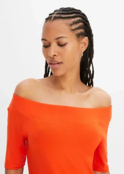 Carmenshirt in Viskose-Mix