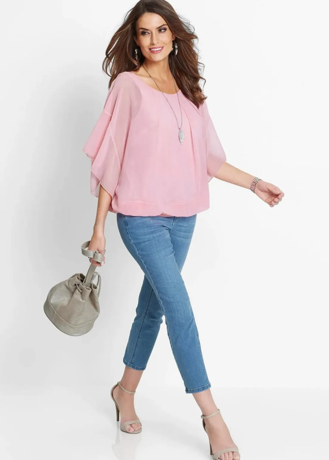 Chiffonbluse mit Untertop