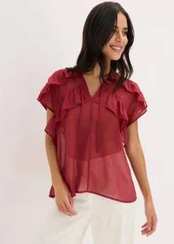 Chiffonbluse mit Volants