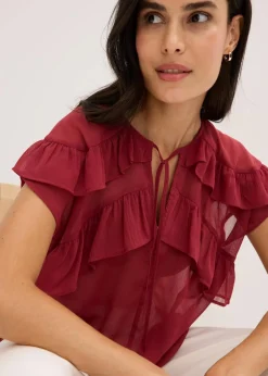 Chiffonbluse mit Volants