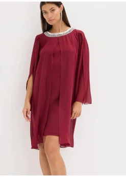 Chiffonkleid mit Strassstein-Applikation