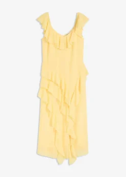 Chiffonkleid mit Trägern und Volants