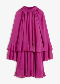 Chiffonkleid mit Volants