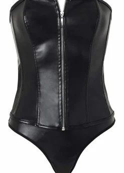 Corsage+String aus Lederimitat (2-tlg.Set)