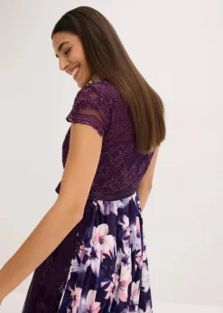 Dirndl mit Stickerei und Samtrock (2-tlg.Set)