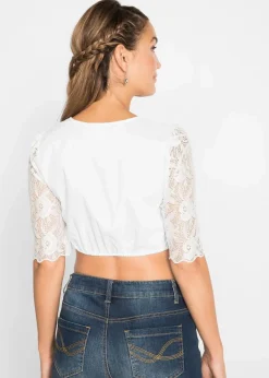 Dirndlbluse mit Spitzenarm