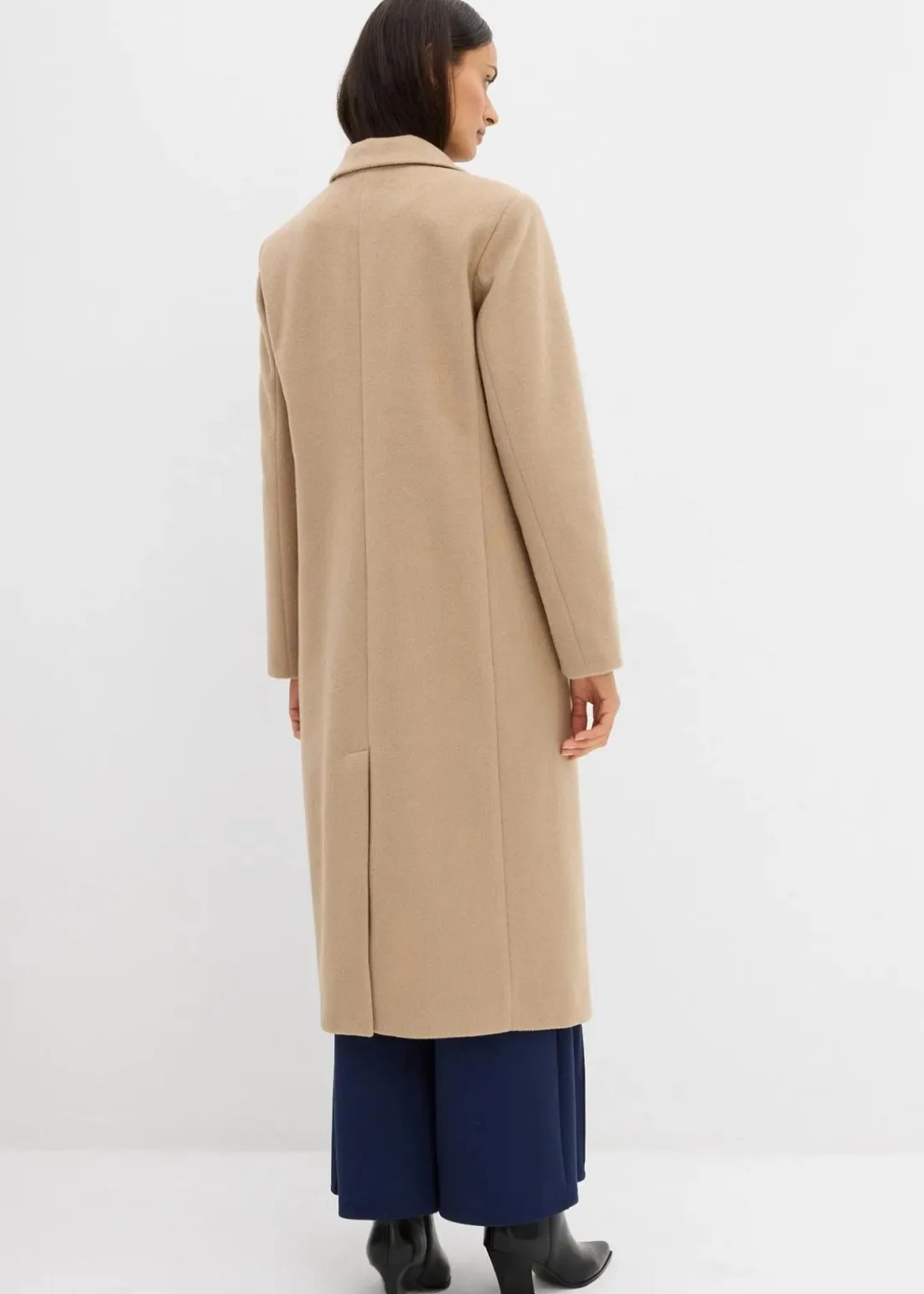 Doppelreihiger Mantel in Wolloptik