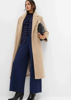 Doppelreihiger Mantel in Wolloptik