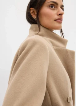 Doppelreihiger Mantel in Wolloptik