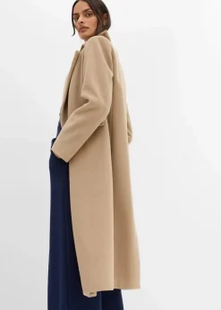 Doppelreihiger Mantel in Wolloptik