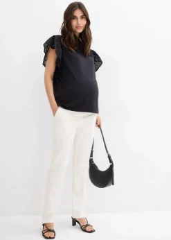 Elegante Umstandshose mit geradem Bein aus hautfreundlichem Baumwoll-Mix