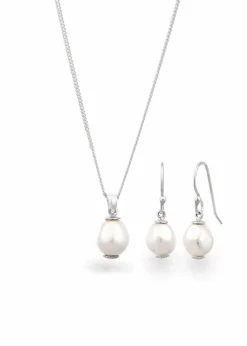 Elli Kette & Ohrringe aus 925er Sterling Silber (3-tlg. Schmuckset)