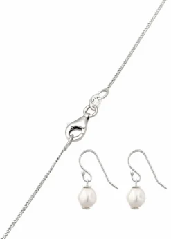 Elli Kette & Ohrringe aus 925er Sterling Silber (3-tlg. Schmuckset)