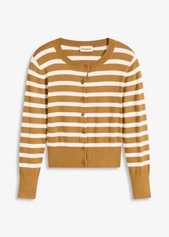 Feinstrick-Cardigan mit Streifen
