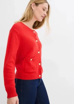 Feinstrickjacke aus Baumwoll-Mix