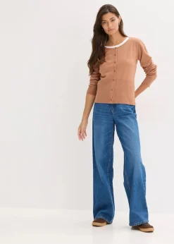 Feinstrickjacke aus fließendem Viskose-Mix