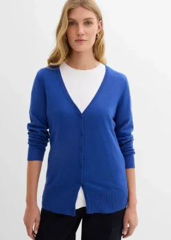 Feinstrickjacke mit Knopfleiste