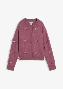 Feinstrickjacke mit Schleifen