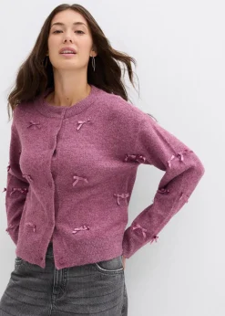 Feinstrickjacke mit Schleifen