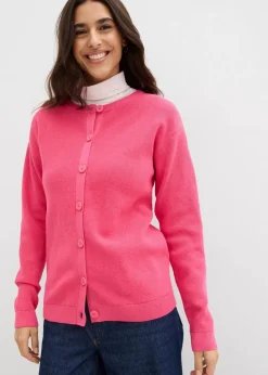 Feinstrickjacke, Rundhals