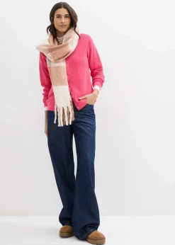 Feinstrickjacke, Rundhals