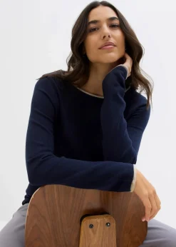 Feinstrickpullover aus Baumwollmix