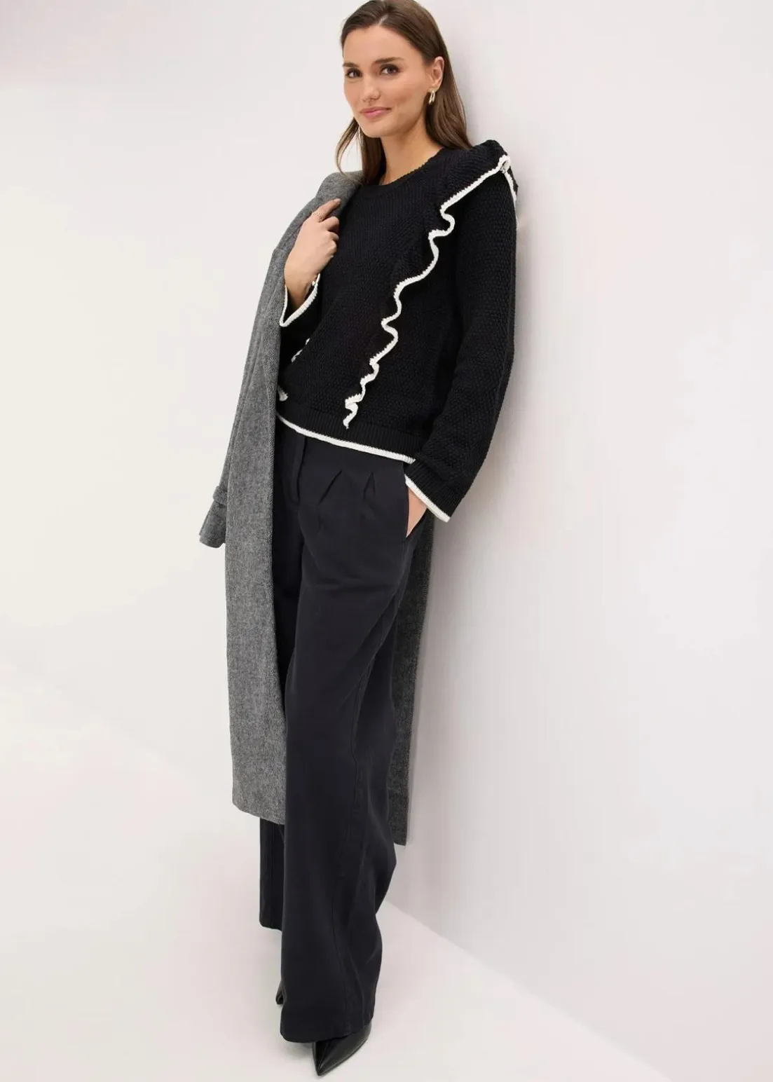 Feinstrickpullover aus Baumwoll-Mix