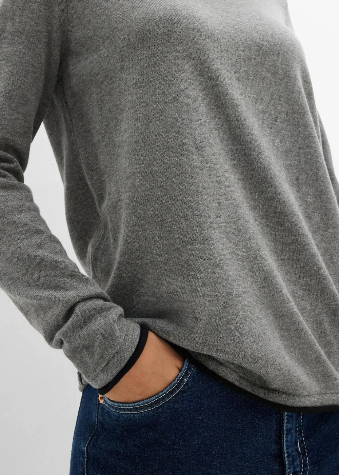 Feinstrickpullover aus Baumwollmix