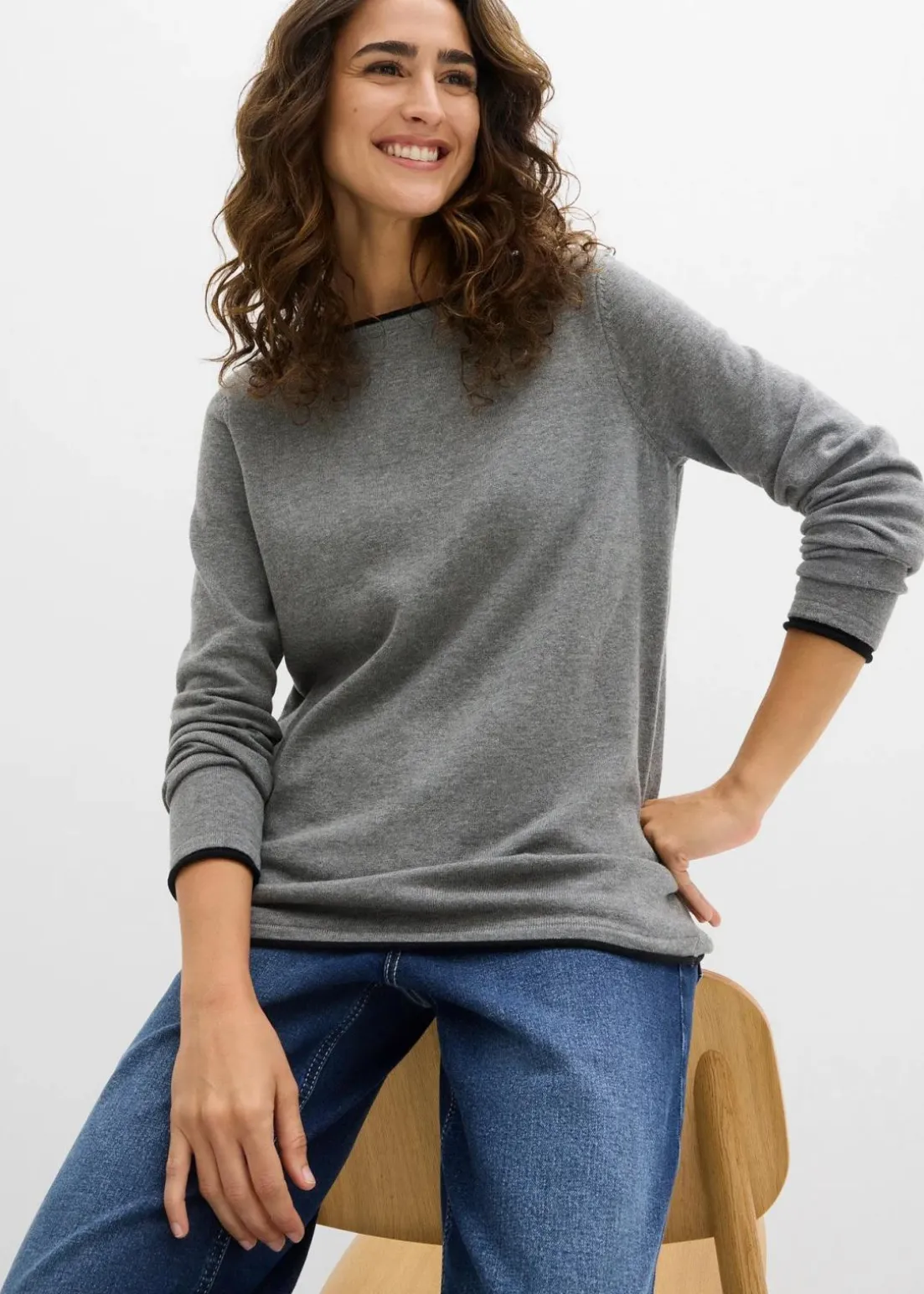 Feinstrickpullover aus Baumwollmix