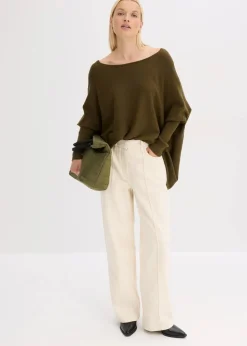 Feinstrickpullover aus feinem Viskose-Mix