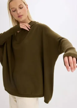 Feinstrickpullover aus feinem Viskose-Mix