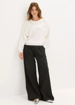 Feinstrickpullover aus fließendem Viskose-Mix